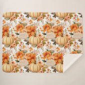 Autumn Pumpkin Bouquet Design Sherpadecke (Vorderseite (Horizontal))