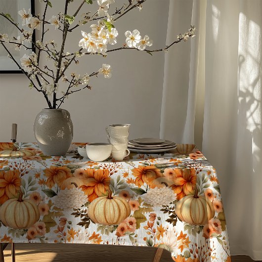 Autumn Pumpkin Bouquet Design Tischdecke