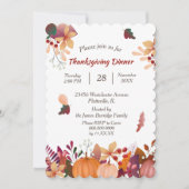 Autumn Pumpkin Bouquet Erntedank Dinner Einladung (Vorderseite)