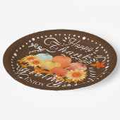 Autumn Pumpkin Brown Pappteller (Schrägansicht)