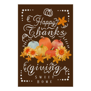 Autumn Pumpkin Brown Poster