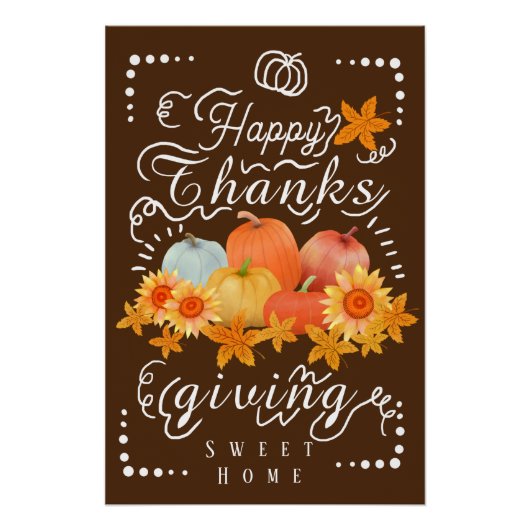 Autumn Pumpkin Brown Poster (Vorderseite)