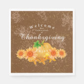 Autumn Pumpkin Brown Serviette (Vorderseite)