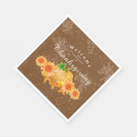 Autumn Pumpkin Brown Serviette (Ecke)
