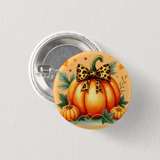 Autumn Pumpkin Button (Vorne & Hinten)