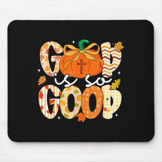 Autumn Pumpkin Christian Thanksgiving Faith God Is Mousepad (Vorne)