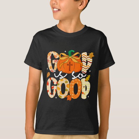 Autumn Pumpkin Christian Thanksgiving Faith God Is T-Shirt (Vorderseite)
