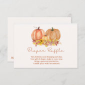 Autumn Pumpkin Diaper Raffle Card – Boho Fall Dankeskarte (Vorne/Hinten)