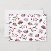 Autumn Pumpkin EleganPurple Flowers Dankeskarte (Rückseite)