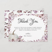 Autumn Pumpkin EleganPurple Flowers Dankeskarte (Vorne/Hinten)