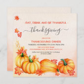 Autumn Pumpkin | Erntedank - Abendessen Einladung (Vorne/Hinten)
