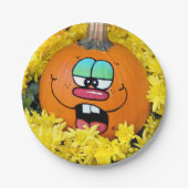 Autumn Pumpkin Face Pappteller (Vorderseite)
