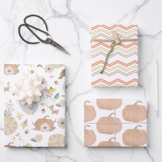 Autumn Pumpkin Fall Geschenkpapier Set (Vorderseite)