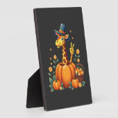 Autumn Pumpkin Fall Giraffe Thanksgiving Womens Me Fotoplatte (Seite)