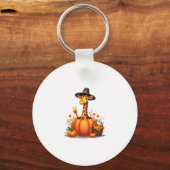 Autumn Pumpkin Fall Giraffe Thanksgiving Womens Me Schlüsselanhänger (Vorderseite)