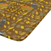 Autumn Pumpkin Fall Leaves Glass Cutting Board Schneidebrett (Ecke)