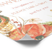 Autumn Pumpkin Floral Baby Shower Babies sind süß Poster (Ecke)