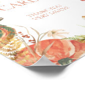 Autumn Pumpkin Floral Baby Shower Geschenke und Ka Poster (Ecke)