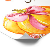 Autumn Pumpkin Floral Fall Babydusche Zeichen Poster (Ecke)