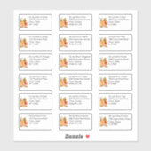 Autumn Pumpkin Floral Individueller Name und Adres Aufkleber (Blatt)