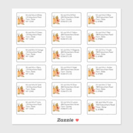 Autumn Pumpkin Floral Individueller Name und Adres Aufkleber