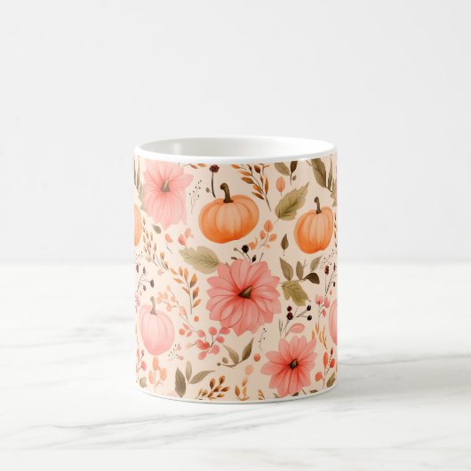 Autumn Pumpkin Floral Tasse (Mittel)