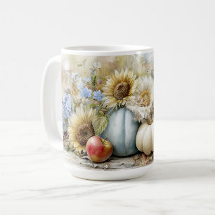Autumn Pumpkin Floral Tasse