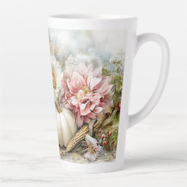 Autumn Pumpkin Floral Tasse