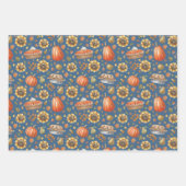 Autumn Pumpkin Garden Floral Geschenkpapier Set (Vorderseite)