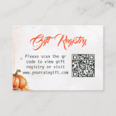 Autumn Pumpkin Geschenk Registrierung QR Code Kind Begleitkarte (Vorderseite)
