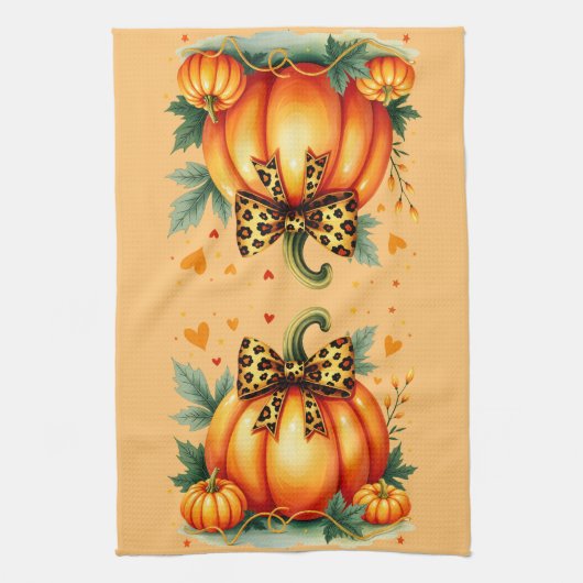 Autumn Pumpkin Geschirrtuch (Vertikal)