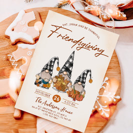 Autumn Pumpkin Gnomes Friendsgiving Dinner Einladung