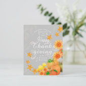 Autumn Pumpkin Gray Feiertagskarte (Stehend Vorderseite)