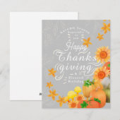 Autumn Pumpkin Gray Feiertagskarte (Vorne/Hinten)