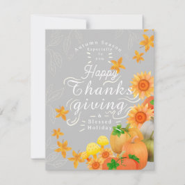 Autumn Pumpkin Gray Feiertagskarte
