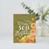 Autumn Pumpkin Green Feiertagskarte (Stehend Vorderseite)