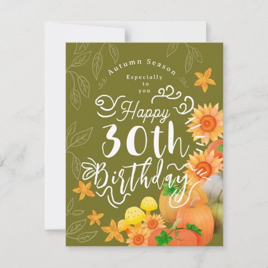 Autumn Pumpkin Green Feiertagskarte (Vorderseite)