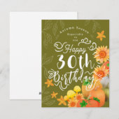 Autumn Pumpkin Green Feiertagskarte (Vorne/Hinten)