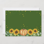 Autumn Pumpkin Greenery Sunflowers Birthday Foto Einladung (Rückseite)