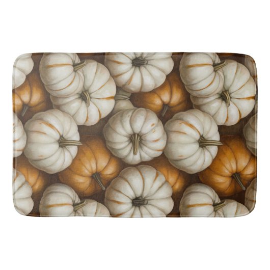 Autumn Pumpkin Harvest Pattern | Rustikaler Fall Badematte (Vorderseite)