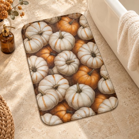 Autumn Pumpkin Harvest Pattern | Rustikaler Fall Badematte