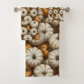Autumn Pumpkin Harvest Pattern | Rustikaler Fall Badhandtuch Set (Insitu)