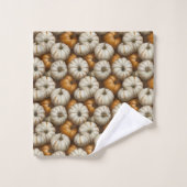 Autumn Pumpkin Harvest Pattern | Rustikaler Fall Badhandtuch Set (Waschlappen)