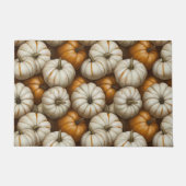 Autumn Pumpkin Harvest Pattern | Rustikaler Fall Fußmatte (Vorderseite)