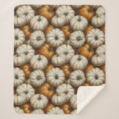 Autumn Pumpkin Harvest Pattern | Rustikaler Fall Sherpadecke (Vorderseite)