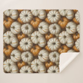Autumn Pumpkin Harvest Pattern | Rustikaler Fall Sherpadecke (Vorderseite (Horizontal))