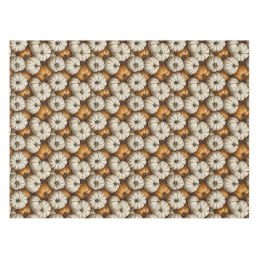 Autumn Pumpkin Harvest Pattern | Rustikaler Fall Tischdecke (Vorderseite (Horizontal))