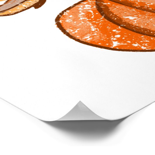 Autumn Pumpkin Hello October Poster (Ecke)