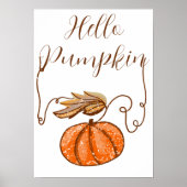 Autumn Pumpkin Hello October Poster (Vorne)