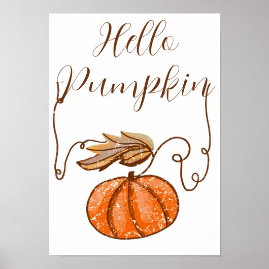 Autumn Pumpkin Hello October Poster (Vorne)
